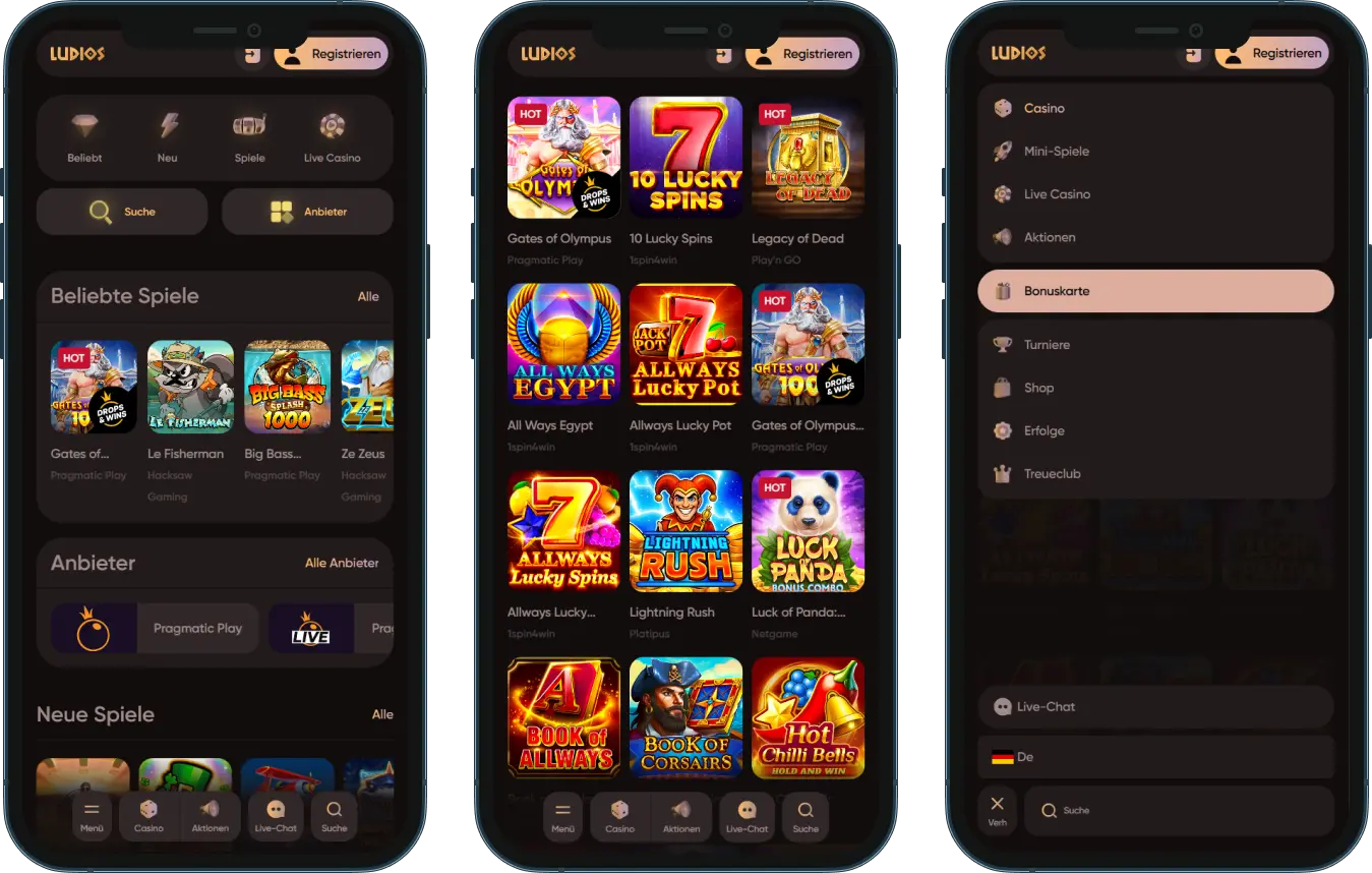 Ludios Casino mobil nutzen