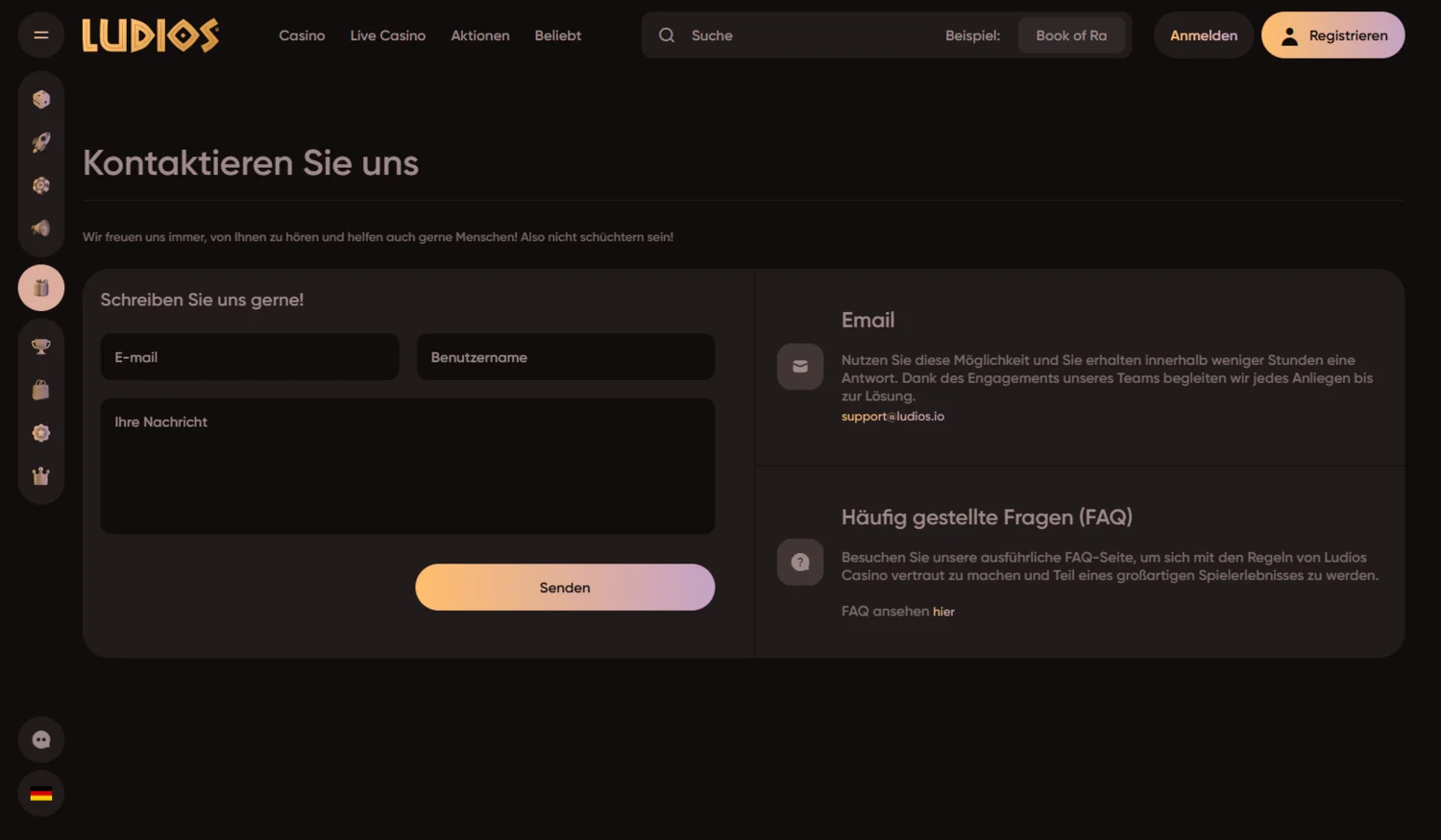 Ludios Casino Kundensupport